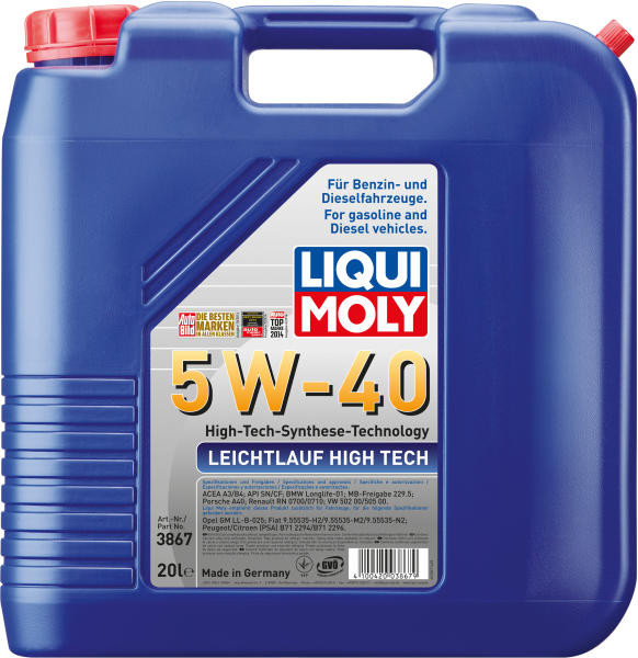 LIQUI MOLY LEICHTLAUF HIGH TECH 5W40 (3867) 20L