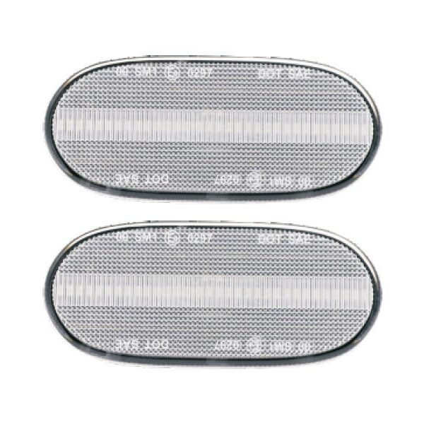 Комплект странични LED мигачи за Mercedes Sprinter W906 2006-2016 с фабрични халогенни мигачи с бяла основа, ляв + десен