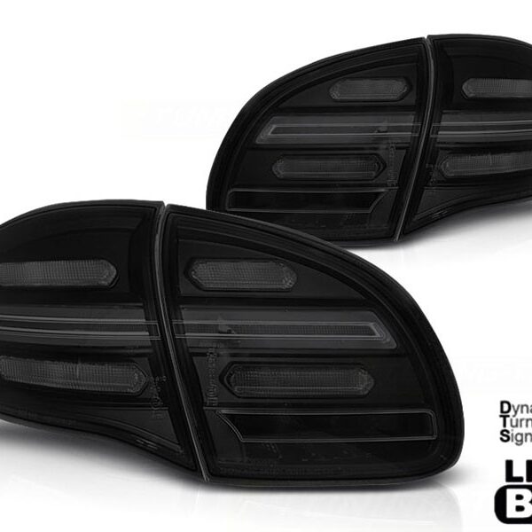 Комплект LED стопове за Porsche Cayenne 2010-2015, черно опушена основа, ляв и десен