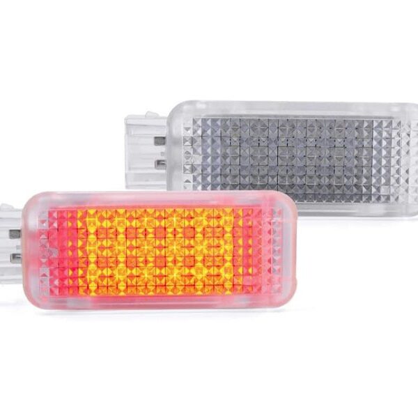 Комплект червени LED плафони за интериор на Audi A1, A3, A4, A5, A6, A7, A8, R8, TT, Q5, Q7, ляв и десен