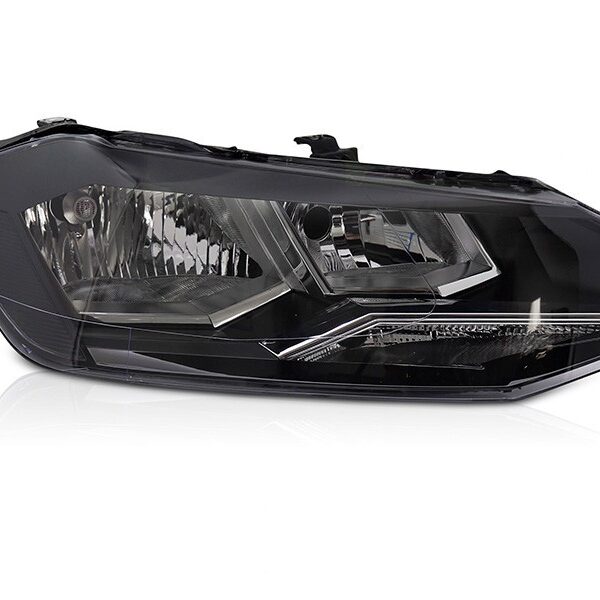 Десен рефлекторен фар за Volkswagen Polo 2017-2021 с черна основа