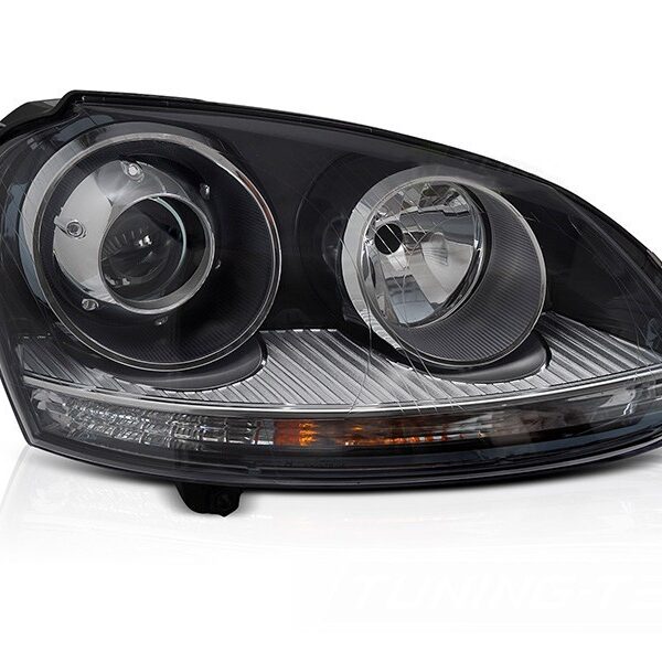 Десен ксенонов фар за Volkswagen Golf V хечбек, комби 2003-2009 с черна основа