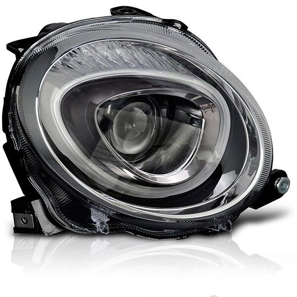 Десен фар за Fiat 500 2015-2020 с черна основа