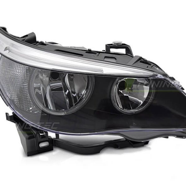 Десен рефлекторен фар за BMW 5 Е60 седан, Е61 комби 2003-2007, с черна основа