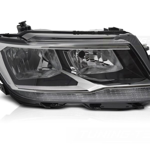 Десен рефлекторен фар за Volkswagen Tiguan 2015-2020 с черна основа