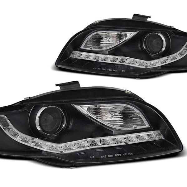 Комплект тунинг фарове за Audi A4 B7 2004-2008 с черна основа, ляв и десен