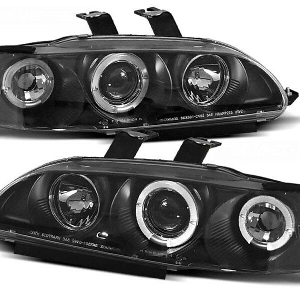 Комплект тунинг фарове за Honda Civic 2/3 врати 09.1991-08.1995 с черна основа , ляв и десен