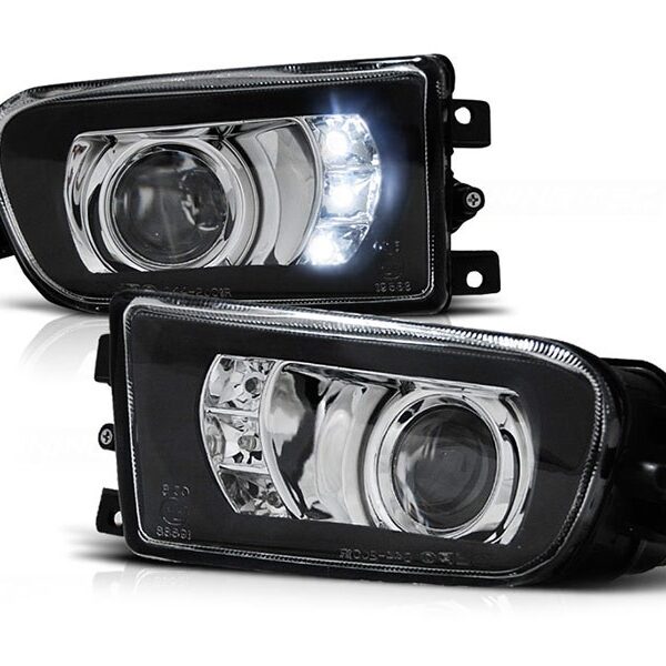 Комплект халогени с лупа за BMW серия 5 E39 1995-2003 хром, ляв + десен