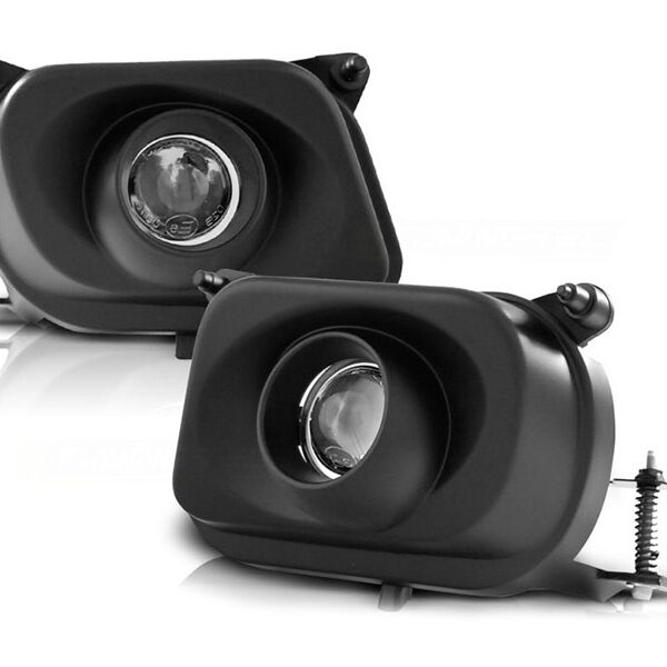 КОМПЛЕКТ ХАЛОГЕНИ С ЛУПА ЗА MERCEDES E КЛАСА W210 1995-1999 ЧЕРНИ, ЛЯВ + ДЕСЕН