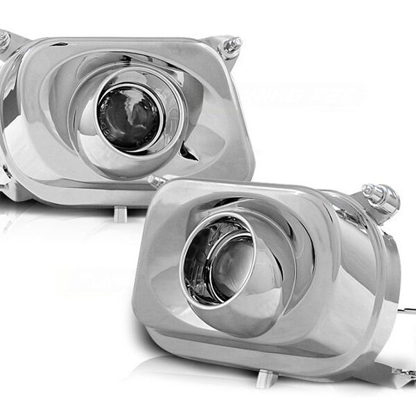 Комплект халогени с лупа за Mercedes E класа W210 1995-1999 хром, ляв + десен