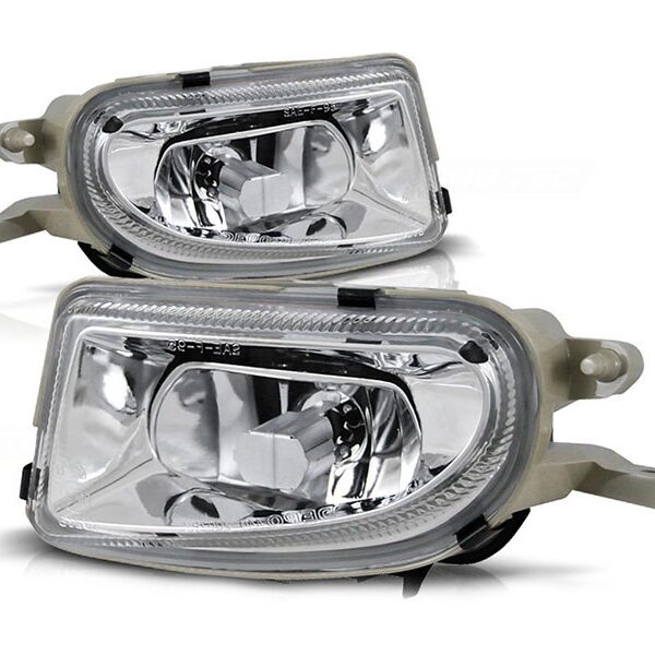 Комплект халогени за Mercedes E класа W210 1999-2002/SLK R170 1996-2000/CLK W208 1998-2002 хром, ляв + десен