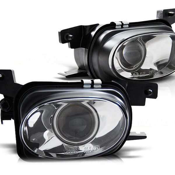 Комплект AMG халогени с лупа за Mercedes E класа W211 2003-2006 хром, ляв + десен