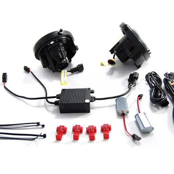 Комплект халогени с ангелски очи за Mini Cooper R55/R56/R57/R58/R59/R60 хром, ляв + десен