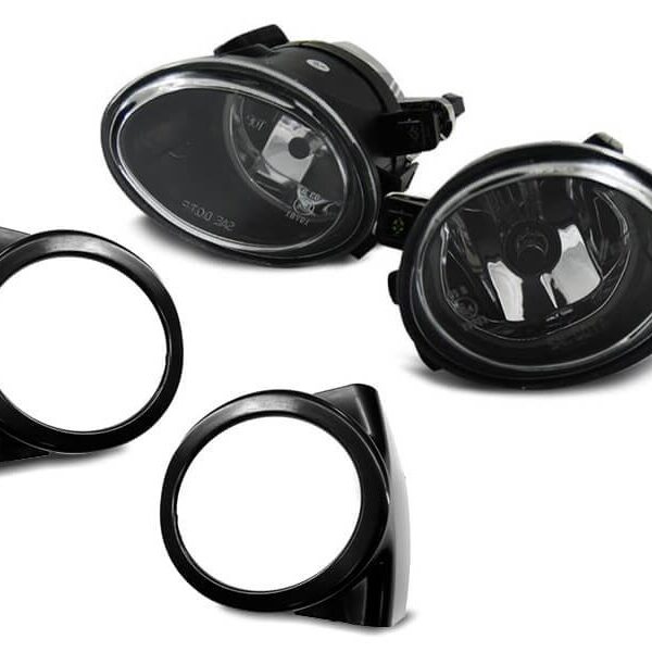 Комплект халогени тип M technik, M3 с капачки за BMW серия 3 E46 1998-2005 седан, купе, комби, хром основа, ляв + десен