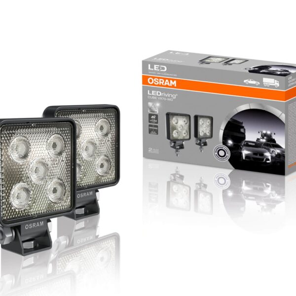 Комплект 2 броя квадратни LED барове Osram Cube VX70-WD 97x73x31mm, 6000K, 550LM, 24W, 12/24V, IP67, E-mark E4