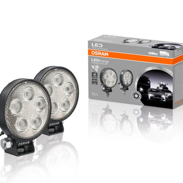 Комплект 2 броя кръгли LED барове Osram Round VX70-SP 83x64x108mm, 6000K, 1150LM, 7.5W, 12/24V, IP67, E-mark E4