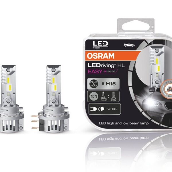 Комплект 2 броя LED крушки Osram Easy H15 12V, 15/2.7W, 6500K, 1250/250lm