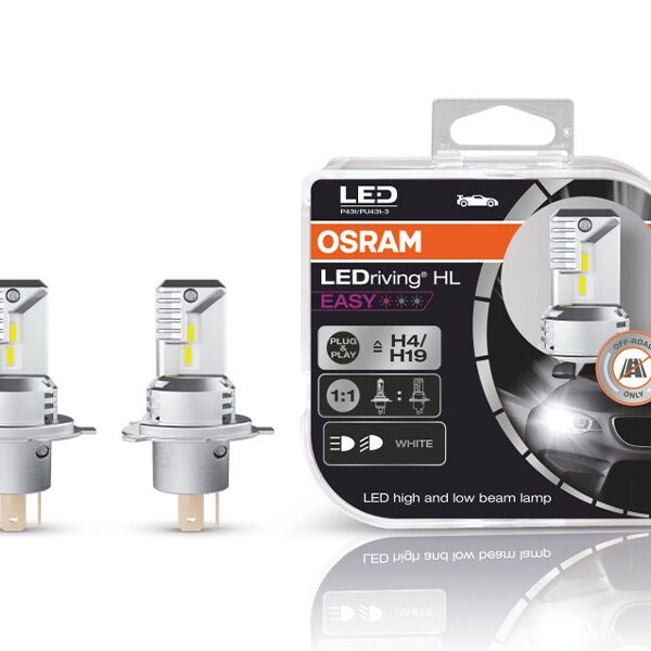 Комплект 2 броя LED крушки Osram Easy H4/H19 12V, 16.5/16.5W, 6500K, 1400/1100lm