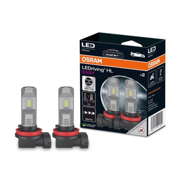 Комплект 2 броя LED крушки Osram Easy H8/H11/H16 12V, 8.2W, 6000K
