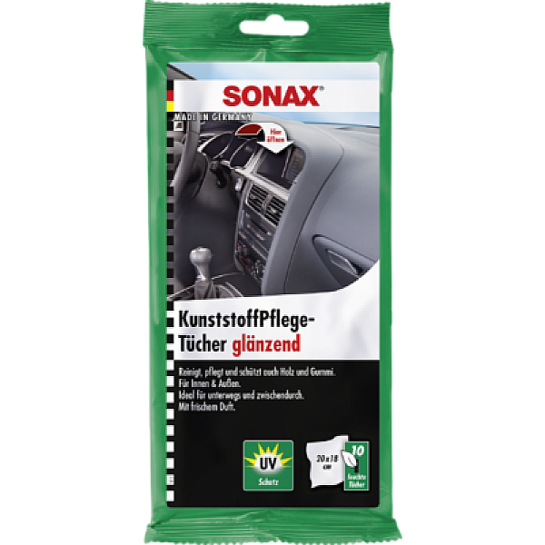 Кърпи за почистване на пластмаса SONAX PLASTIC CARE WIPES 10бр.
