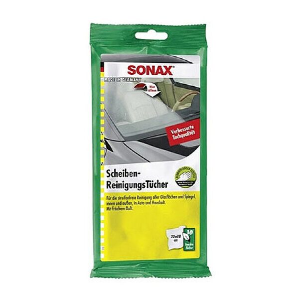 Кърпички за почистване на стъкло SONAX Glass cleaning wipes 10бр.