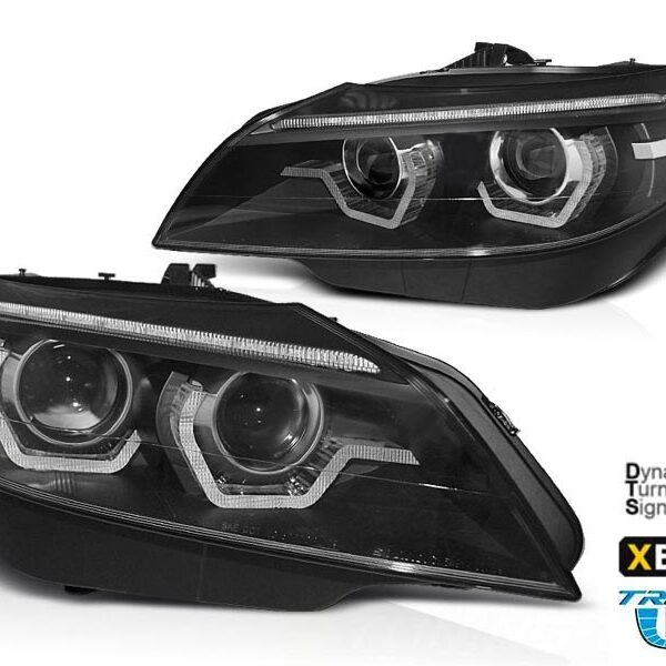 Комплект ксенонови фарове с 3D ангелски очи за BMW Z4 E89 2009-2013 за AFS, черна основа, ляв и десен