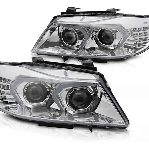 Комплект ксенонови фарове за BMW серия 3 E90 седан, E91 комби LCI 2009-2011 с хром основа