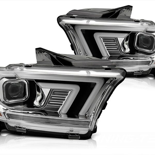 Комплект ксенонови фарове с динамични мигачи за Dodge Durango 2010-2013 с хром основа