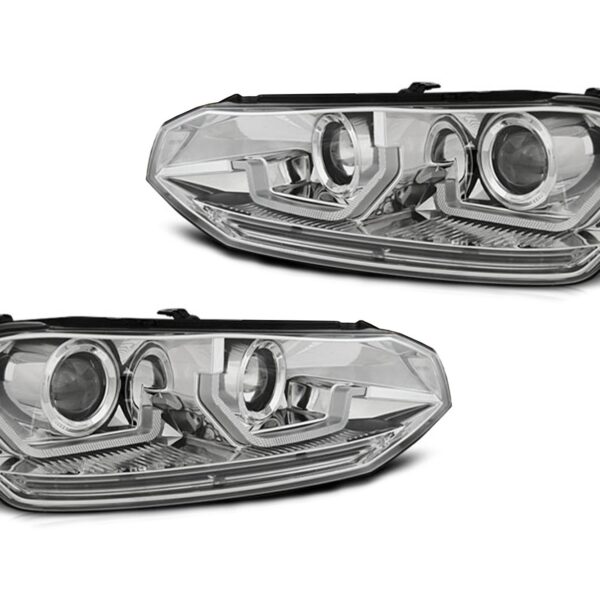 Комплект LED фарове за VW Polo след 2017 година, хром основа, ляв и десен