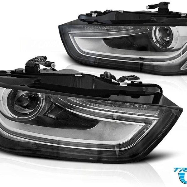 Комплект LED фарове за Audi A4 B8 2012-2015 с черна основа, ляв и десен