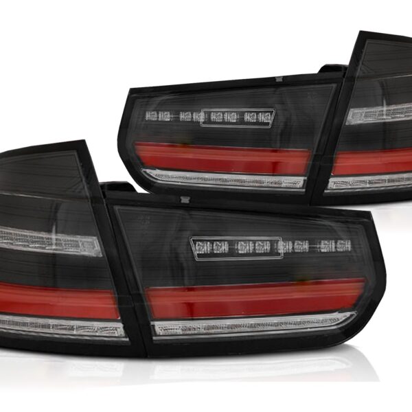 Комплект LED стопове за BMW серия 3 F30 седан 2011-2018, черна и червена основа, ляв и десен