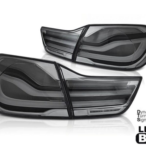 Комплект LED стопове за BMW серия 4 F32 купе, F33 кабрио, F36 Gran Coupe 2013-2016, изцяло опушени, с динамичен мигач, ляв и десен