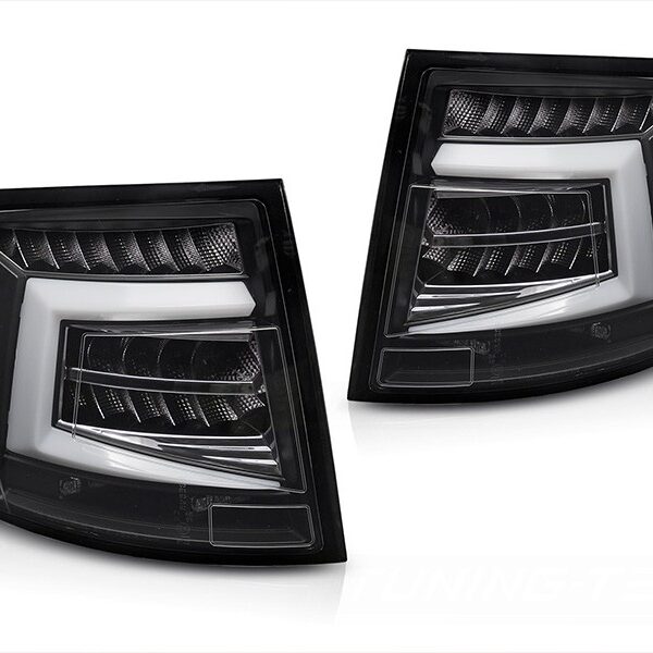 Комплект LED стопове за Skoda Octavia комби 2012-2020, за модела с фабрични халогенни стопове, с черна основа, ляв и десен