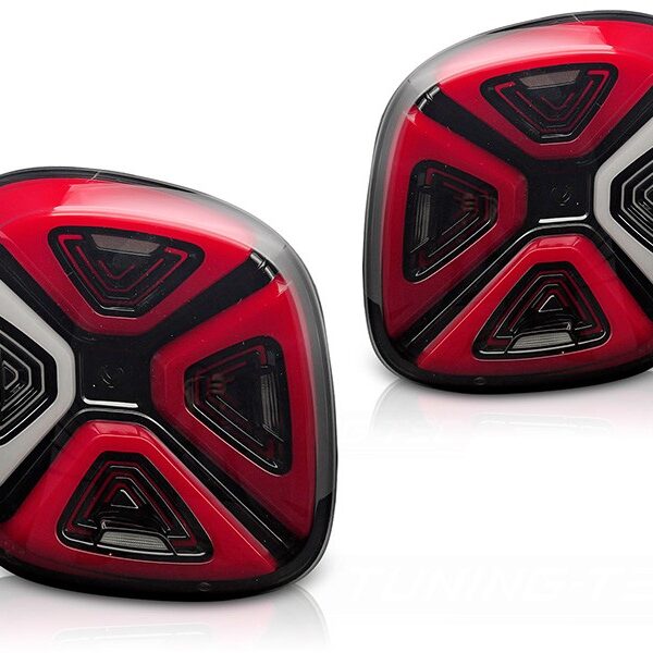 Комплект LED стопове за Smart Fortwo 2014-2019, червено опушена основа, ляв и десен