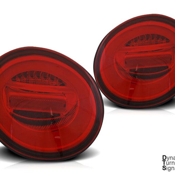 Комплект LED стопове за VW New Beetle хечбек, кабрио 1998-2005, червена и бяла основа, ляв и десен