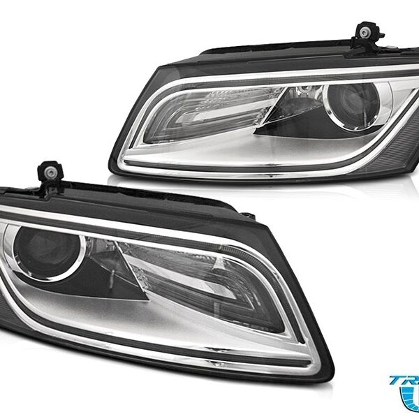 Комплект тунинг DRL фарове за Audi Q5 2012-2017 с хром основа, ляв и десен