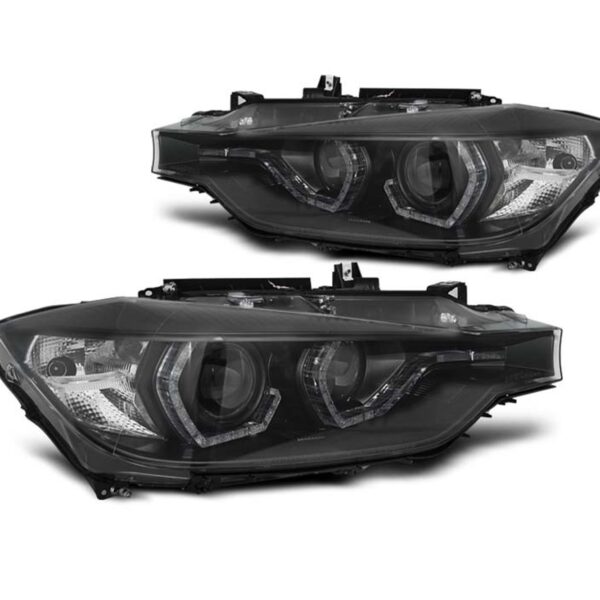 Комплект тунинг DRL фарове за BMW серия 3 F30 седан, F31 комби 2015-2018 с черна основа, ляв и десен