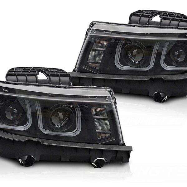 Комплект LED тунинг фарове за Chevrolet Camaro 2013-2015 с черна основа, ляв и десен