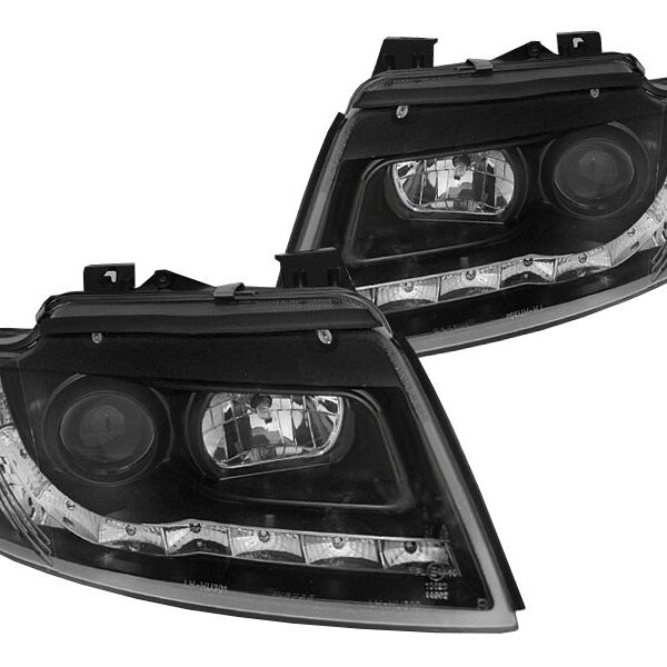 Комплект тунинг фарове за Audi A4 B6 кабриолет 2002-2006 с черна основа, ляв и десен