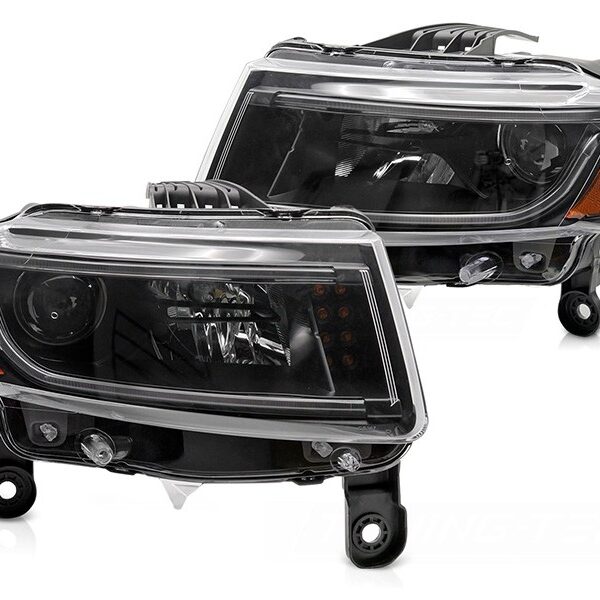 Комплект тунинг фарове за Jeep Grand Cherokee 2014-2016 с черна основа, ляв и десен