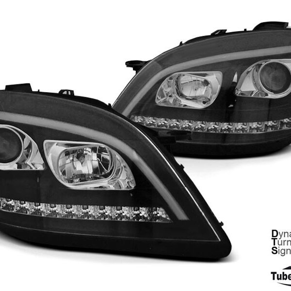 Комплект тунинг фарове за Mercedes ML W164 2005-2008 с черна основа, ляв и десен