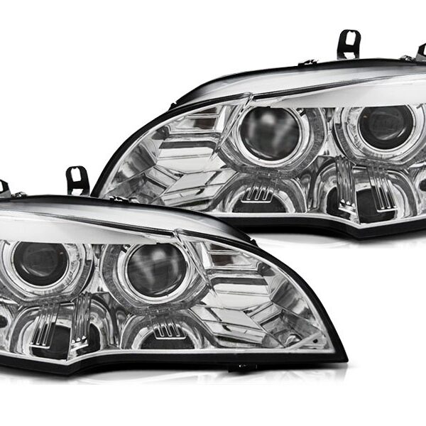 Комплект тунинг ксенонови фарове за BMW X5 E70 2007-2010 с хром основа , ляв и десен