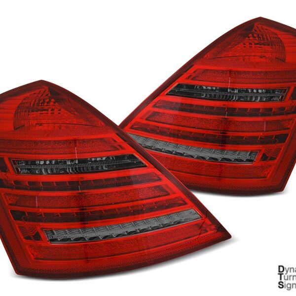 Комплект тунинг LED стопове за Mercedes S класа W221 2005-2009 дизайн тип W222 с опушен мигач, ляв и десен