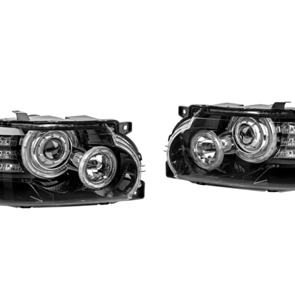 Комплект тунинг фарове за Range Rover Vogue L322 2002-2009 с черна основа , ляв и десен