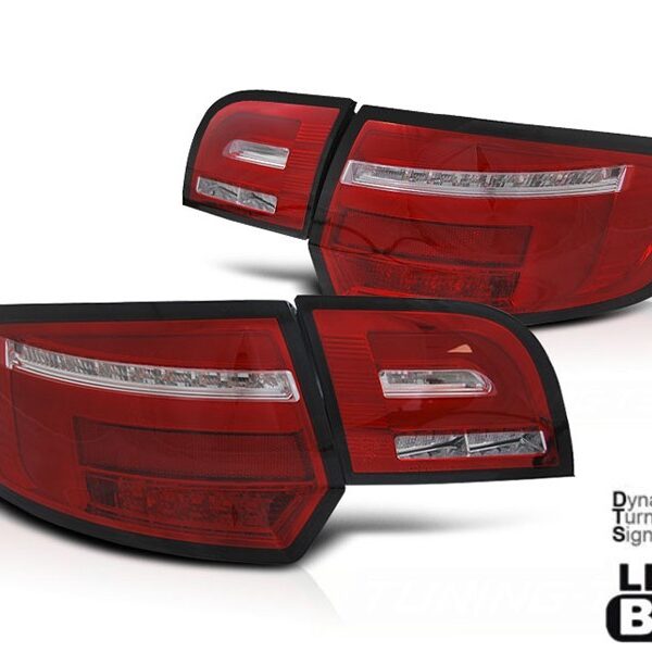 Комплект тунинг LED стопове за Audi A3 8P sportback 2003-2008 червена и бяла основа, ляв и десен