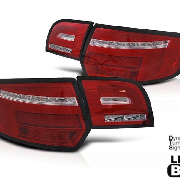 Комплект тунинг LED стопове за Audi A3 8P sportback 2008-2012 червено бяла основа, ляв и десен