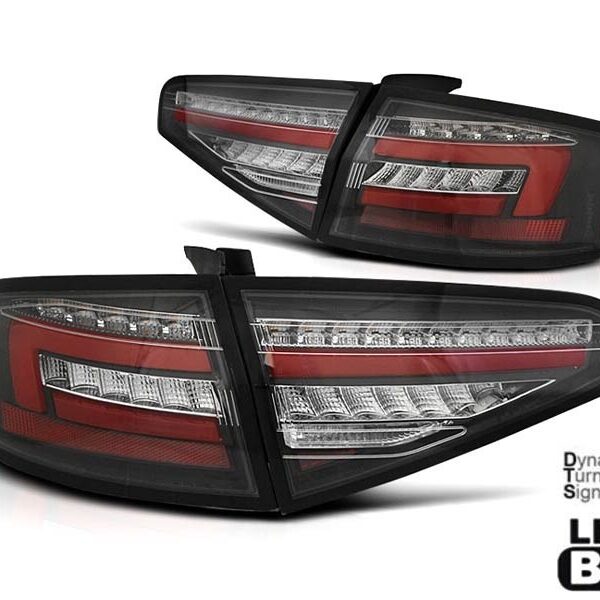 Комплект тунинг LED стопове за Audi A4 B8 седан 2012-2015 червена и бяла основа за модела с халогенни стопове, ляв и десен