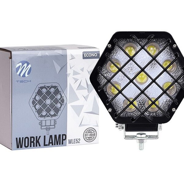 "LED бар M-tech Work Lamp 4"" с 9 диода 12-24V, 27W, 6500K, 1600lm, 138x124x65mm, 1 брой"