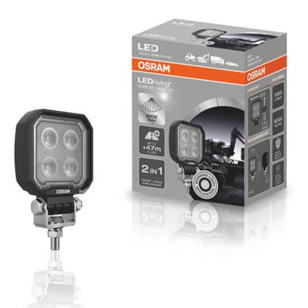 LED бар Osram Cube WL VX80-WD 125.2x75.8x31mm, 6000K, 1350LM, 13.5W, 12/24V, IP6K8/IP6K9K, E-mark E9