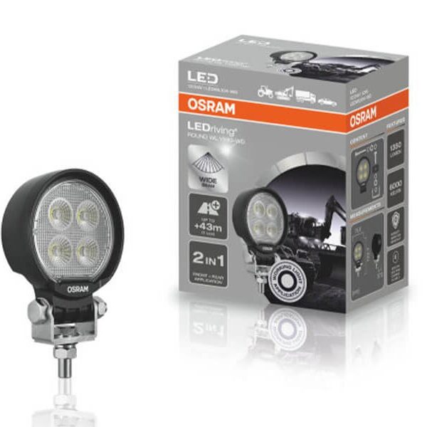 LED бар Osram Round WL VX80-WD 125.2x75.8x31mm, 6000K, 1350LM, 13.5W, 12/24V, IP6K8/IP6K9K, E-mark E9